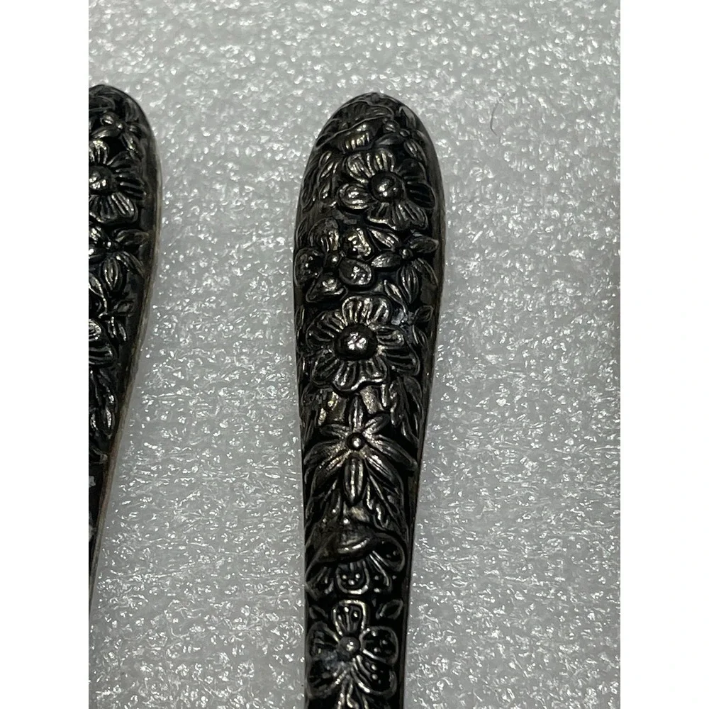3 Godinger Silver Plated Butter Knives Vintage Floral Victorian Revival Pattern